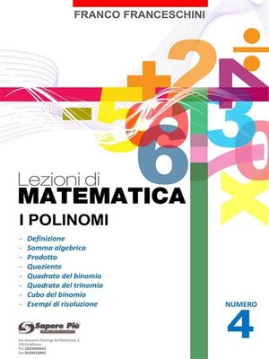 cover image of Lezioni di Matematica 4--I Polinomi